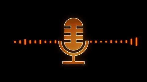 Neon mic icon animation, flickering emergence and fading. Glowing neon micr.. Stock Footage 299566961