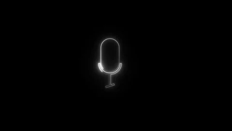 Neon microphone icon animated video Stock Footage 290409194