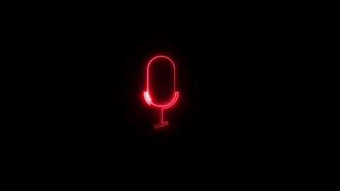 Neon microphone icon animated video Stock Footage 290409199