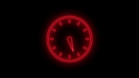 Neon Minimal Analog Countdown Timer Animation Isolated Stock Footage 337016657