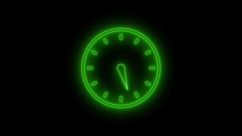Neon Minimal Analog Countdown Timer Animation Isolated Stock Footage 337016684