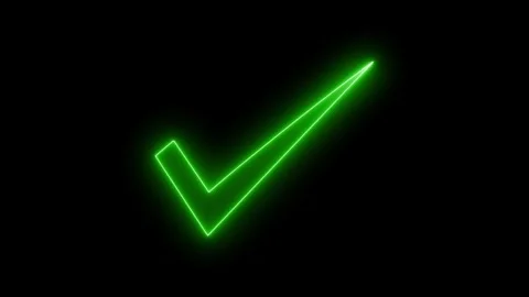 Neon Minimal Checkmark Icon Animation with Clean Success Symbol Motion Stock Footage 337012728