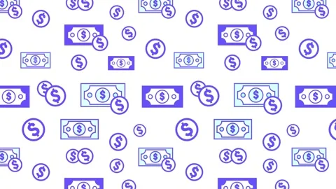 Neon mixed dollars pattern Stock Footage 254422883