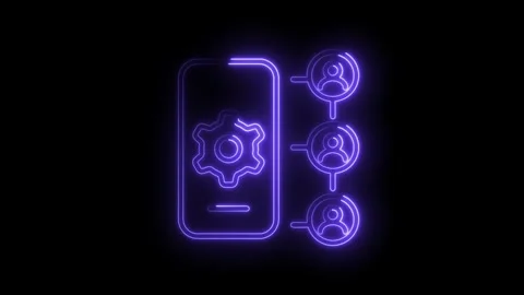 Neon mobile settings and social networking connectivity illustration technology Stock Footage 330775061