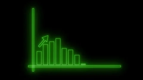 Neon Modern Business Analytics Graph Animation with Rising Data Bars Stock Footage 337007290