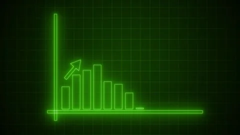Neon Modern Business Analytics Graph Animation with Rising Data Bars Stock Footage 337007320