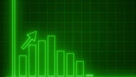 Neon Modern Business Analytics Graph Animation with Rising Data Bars Stock Footage 337007333