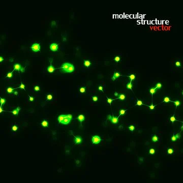 Neon molecular structure of DNA, abstract glowing background Illustrazione stock