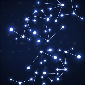 Neon molecular structure of DNA. Science and technology concept, geometric Stock Illustration