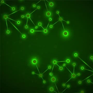 Neon molecular structure of DNA. Science and technology concept, geometric Stock Illustration