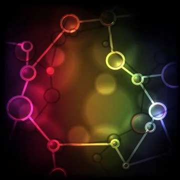 Neon Molecule Background. Neon Molecule Background. Vector Illustration. E... Stock Photos