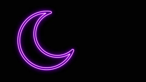 NEON MOON ISOLATED Stock Footage 232294794