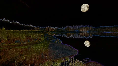 Neon Moon River Stock Footage 250985818