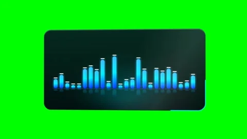 Neon Morphic Audio Equalizer Bars Green Screen Motion 库存影片 346968780