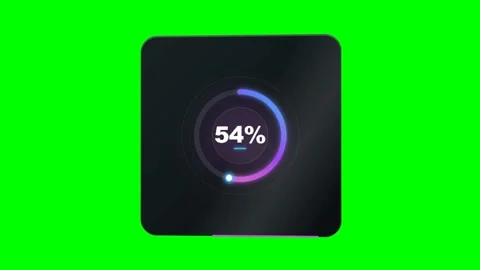 Neon Morphic Circular Progress Ring Green Screen Motion 库存影片 346968801