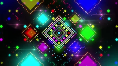 Neon Mosaic Background Видео 344520933