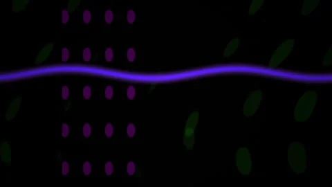 Neon Motion Graphics with Purple Wave and Green Floating Particles Stock Footage 343738067
