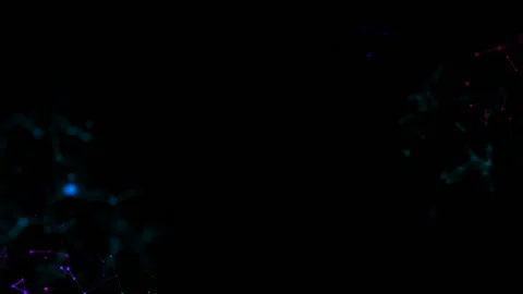 Neon motion. Place for text.Blue plexus and lightning abstract technology and Stock Footage 95295637