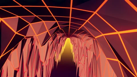 Neon Mountain Rotation Loop Stock Footage 233671624