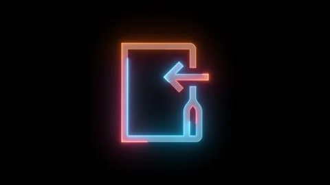 Neon move to folder icon cyan brown color glowing animation black background Stock Footage 266823556