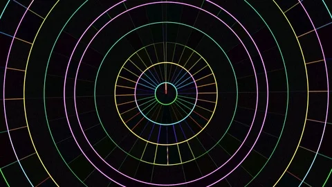 Neon moving circle grid blocks background animation New quality universal motion Stock Footage 110840164