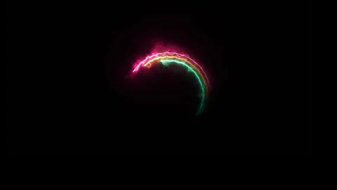 Neon Multi-Color Circle Sweep Loop on Black Background Stock Footage 319559425