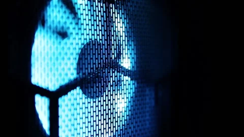 Neon multi-colored cooling cooler in the system unit of a gaming computer in a Stock Footage 262740090