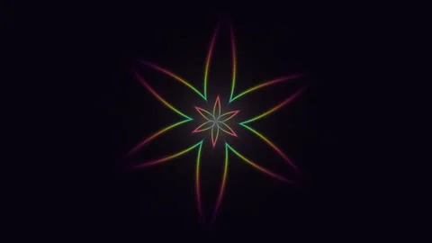 Neon Multicolor Flower Pattern Seamless Loop Stock Footage 340601901