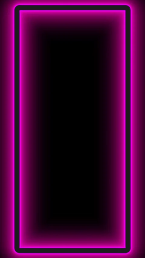 Neon Multicolor Rectangle Frame with Soft Glow on Black Background Futuristi Stock Footage 313393634