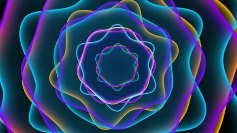 Neon Multicolor Vibrating Lines Abstract Background Loop Stock Footage 324286941