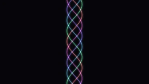 Neon Multicolor Wavy Light Lines Seamless Loop Stock Footage 340594161