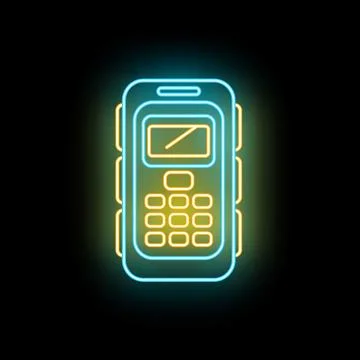 Neon multimeter icon measuring electrical voltage Stock Illustration