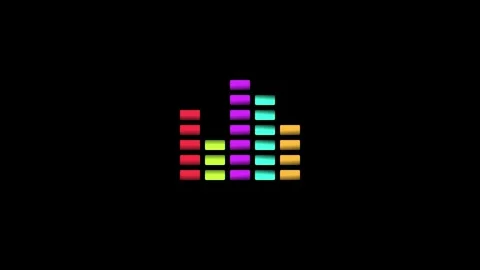 Neon music equalizer bars animated on black background. 4k motion graphics. Stock Footage 340910961