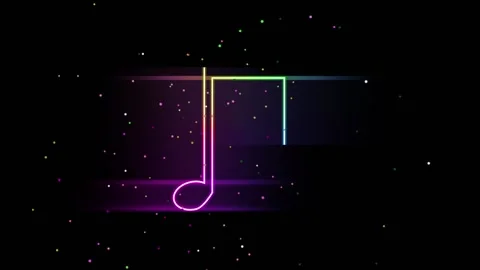 Neon Music Note Stock Footage 221959154