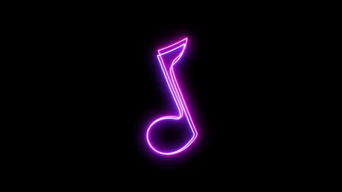 Neon Music Note v4 Stock Footage 247156069