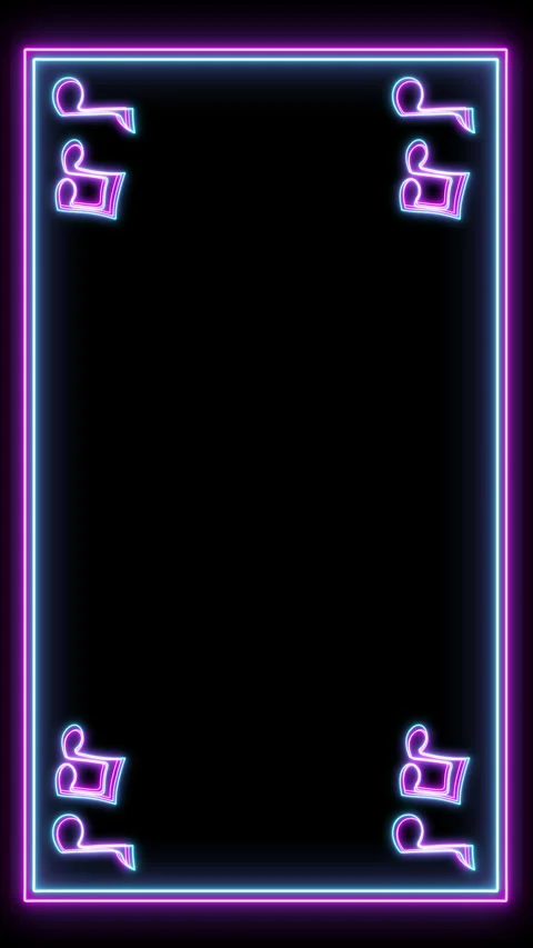 Neon music notes frame 스톡 동영상 273909004