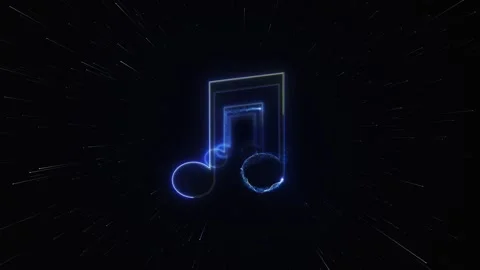 Neon Musical Notes Animation Background, VJ Loop Stock-Footage 245452320