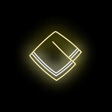 Neon napkin glowing icon representing fine dining Stock Illustration