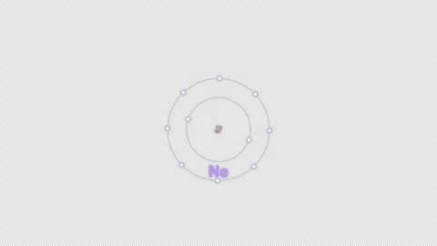 Neon Ne Bohr Atom Model Clean No Text Animation Video Overlay Alpha 4K Vídeos de archivo 339371549