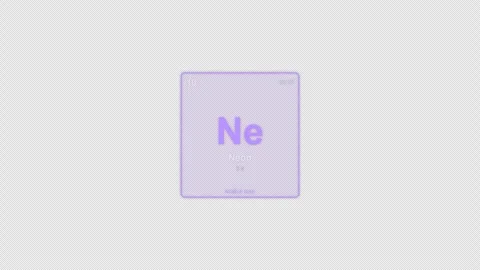 Neon Ne Periodic Table Element Tile Labeled Animation Video Overlay Alpha 4K 動画素材 339371544