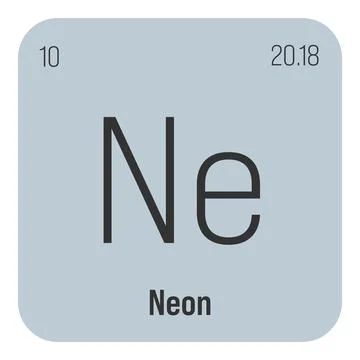 Neon, Ne, periodic table element Stock Illustration