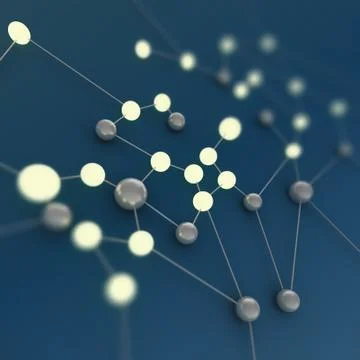 Neon network connection background 3d rendering Stock Illustration