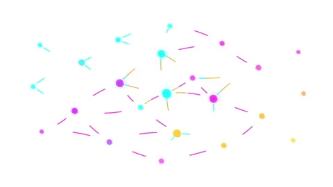 Neon network connection node animation with glowing dots and lines 库存影片 347248560