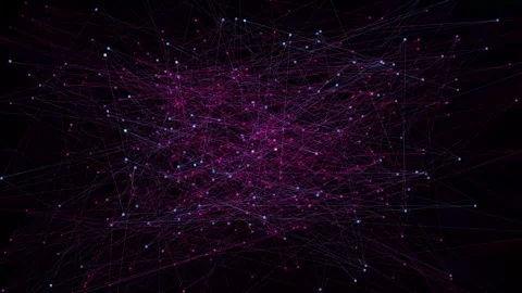 Neon Network Lines and Nodes Seamless Loop Stock Footage 340577461