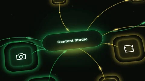 Neon Network Loop Content Studio Animation Seamless Digital Connection Dynamic Stock Footage 344104268