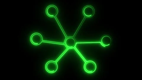 Neon Network, Social networking and connection technology icon animated video Stock Footage 307387340