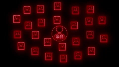 Neon Network of User Icons Animation Vidéo 327014690