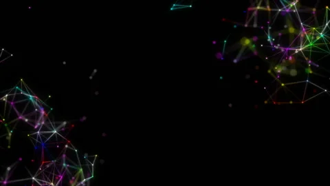 Neon networks in the corners of the screen.Abstract network connection Stock Footage 99039189