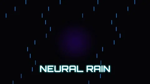 Neon 'Neural Rain' Digital Text on Black Background | Futuristic Tech Inter.. Video stock 337655997