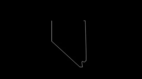 Neon Nevada map, Nevada state map icon 4k animation. Stock Footage 321532010